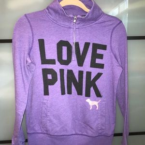 PINK Victoria's Secret half zip pullover purple